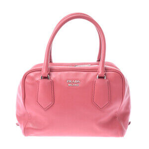 PRADA Boston Bag Pink Calfskin Handbag